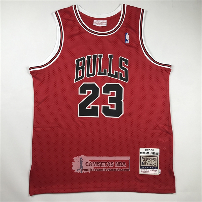 Camiseta Chicago Bulls Michael Jordan NO 23 Autentico 1997-98 Rojo